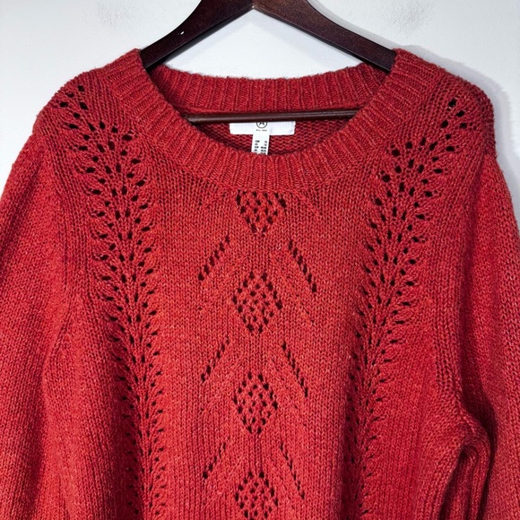 Addition Elle Crew Neck Burnt Orange Knit Sweater Size 1x - Picture 3 of 10